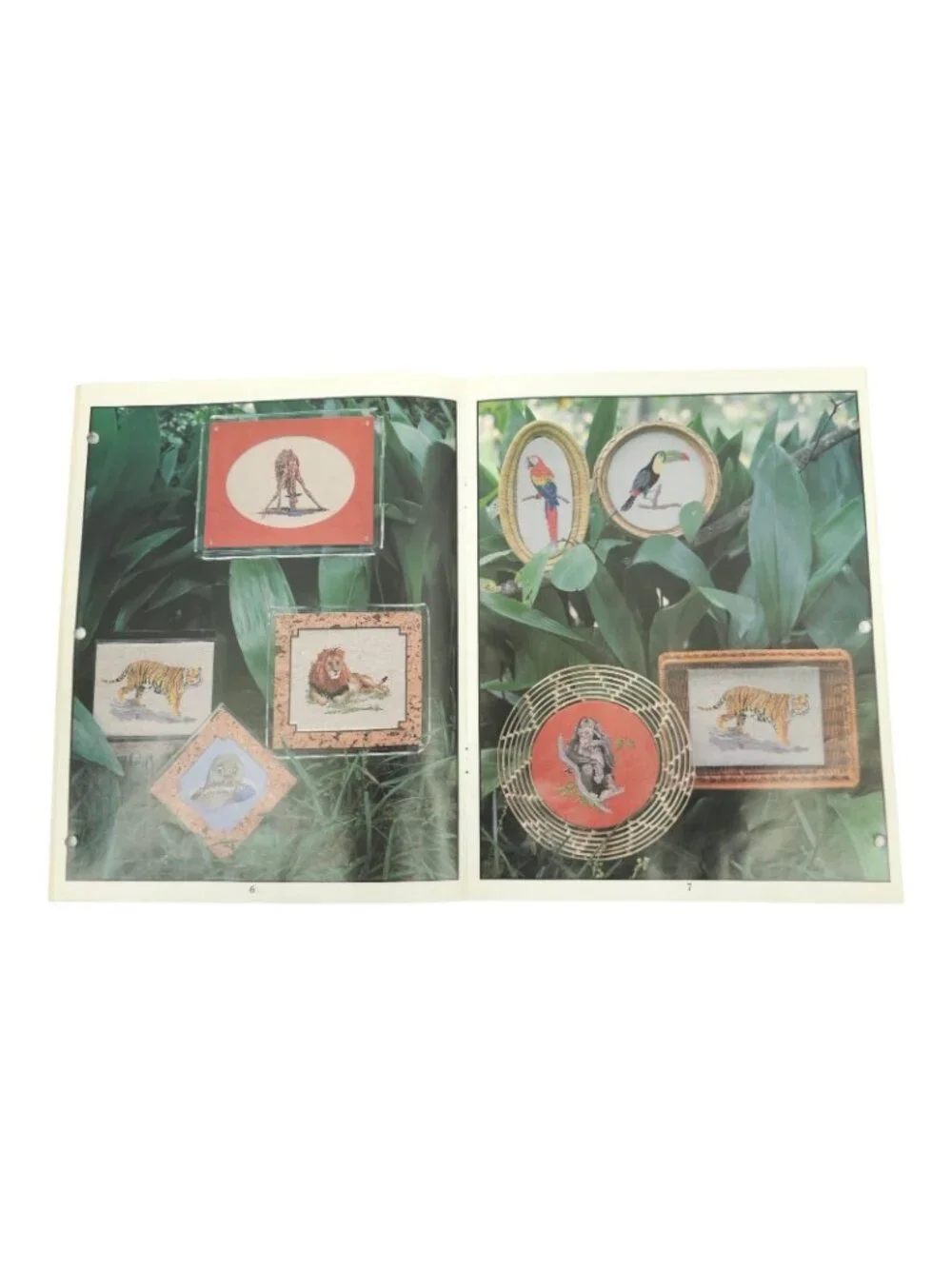 Cross Stitch Pattern Booklets Vintage Lot of 4 Animal Safari Cat Needlepoint DIY